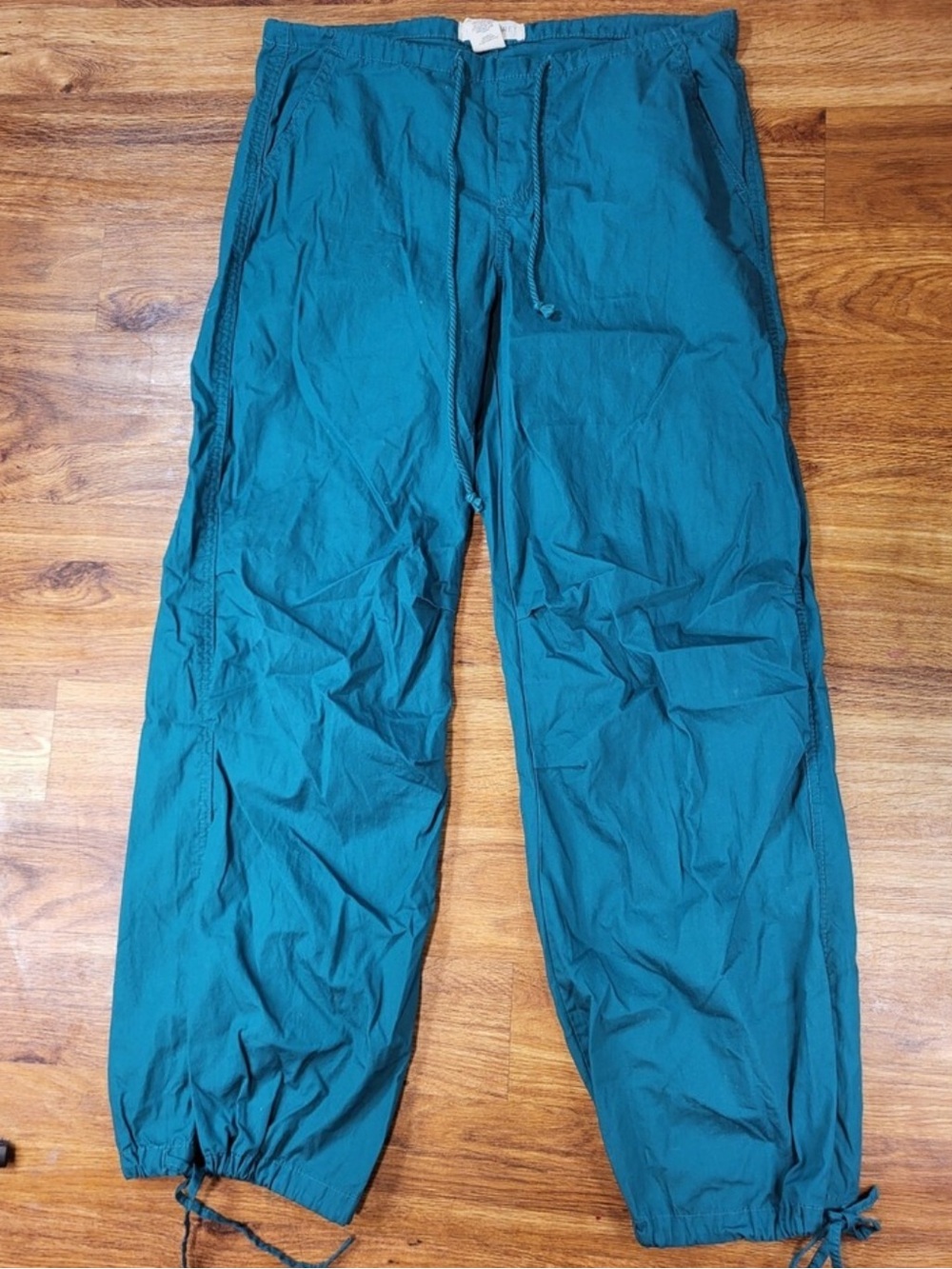 Happily Grey Teal Wide Leg Parachute Pants